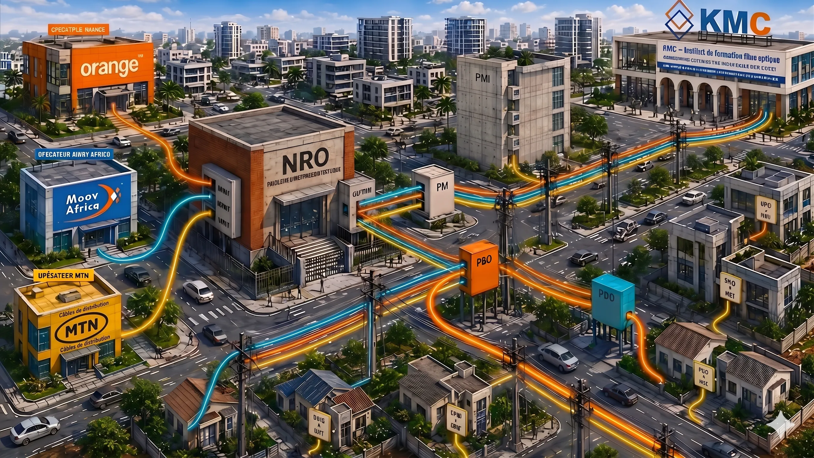Architecture réseau fibre optique FTTH